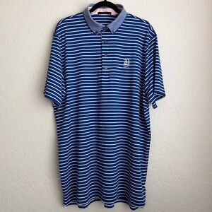 Greyson Men's Altoona Striped Short Sleeve Golf Polo Shirt Blue White XL